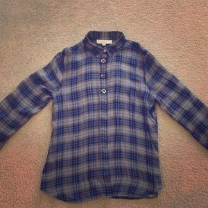 Bedazzled button down top